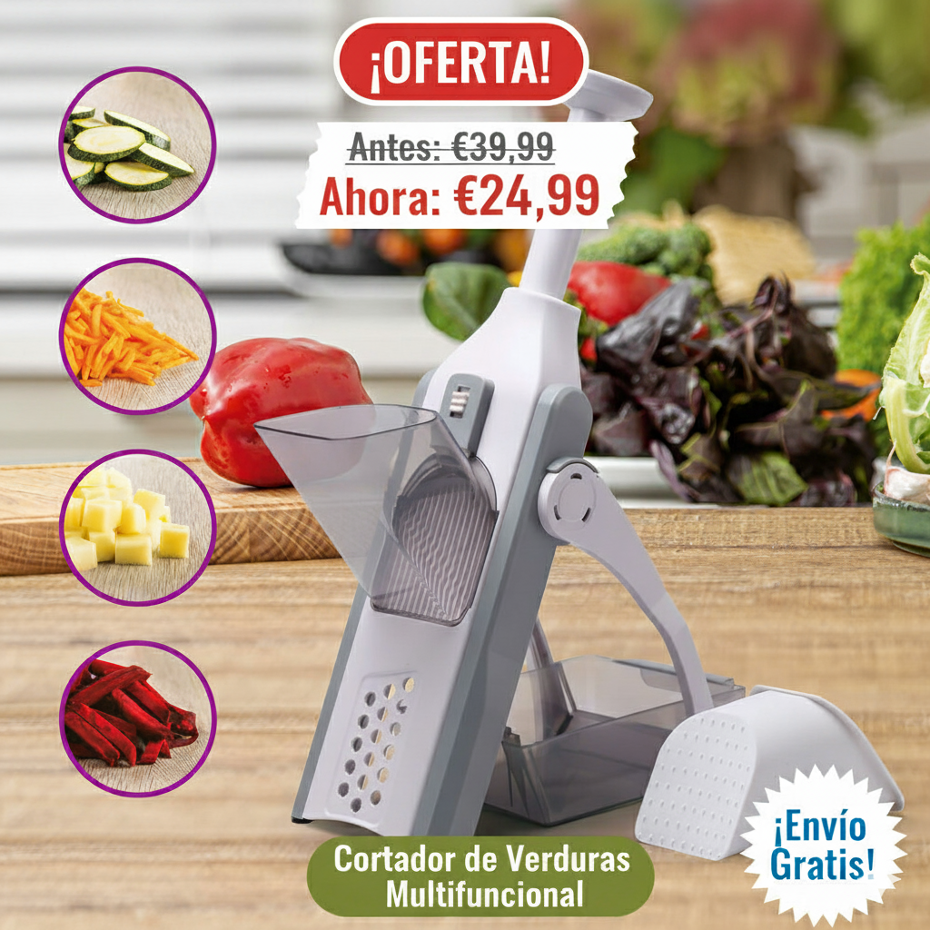 Cortador Multifuncional de Verduras: Corta, Rebana y Trocea en Segundos